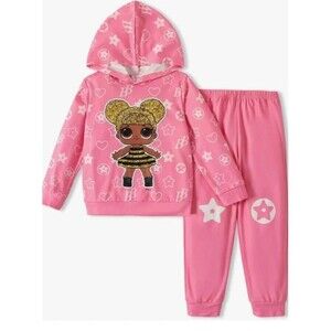 L.O.L. Surprise! Girl's Clothes LS Stars Print Hoodie Sweatshirt Outfit 6-7